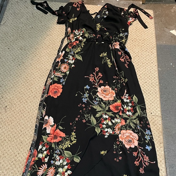 2/$20 Maurices black floral maxi dress - Picture 6 of 7
